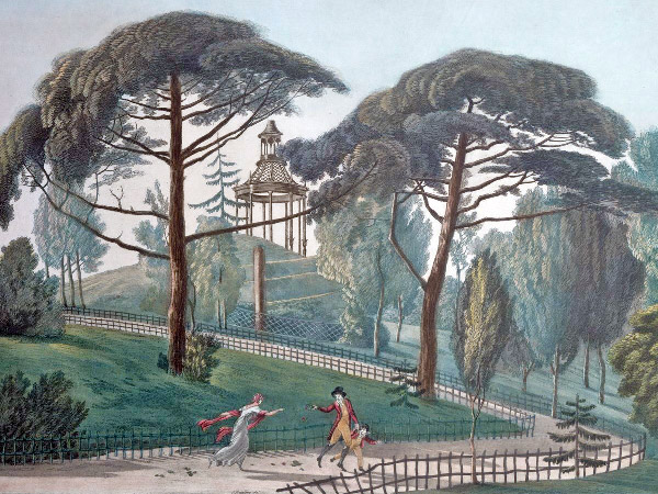 Le labyrinthe ou le belvédère du Jardin des Plantes à Paris, gravé par Nicolas Marie Joseph Chapuy (1790-1858)