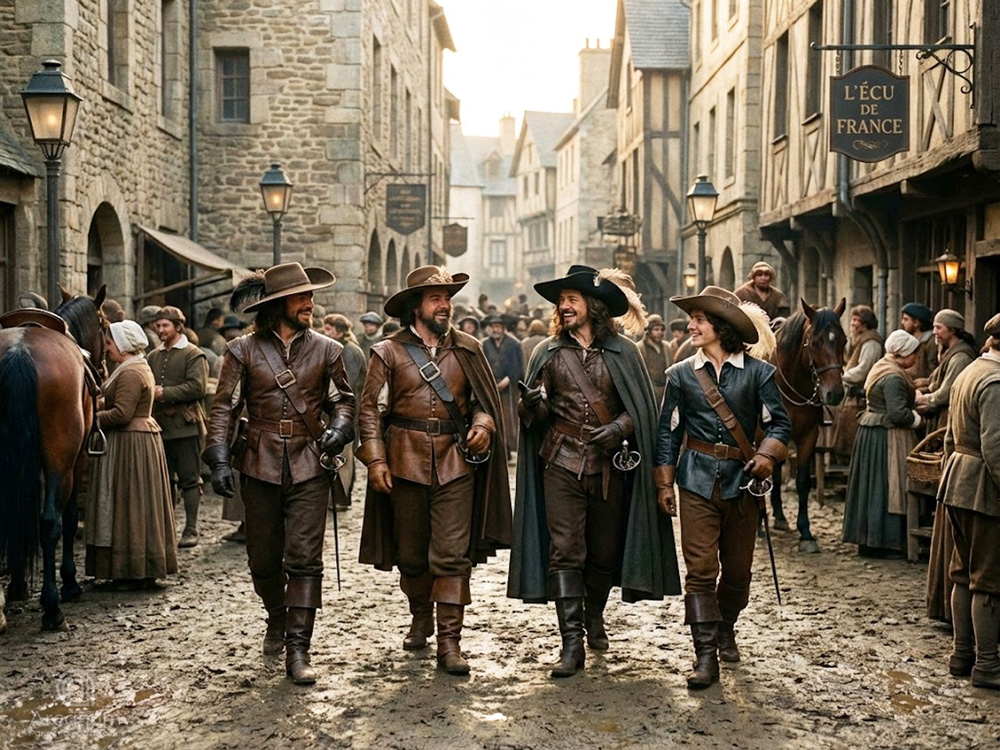 D'Artagnan et les trois Mousquetaires à Paris